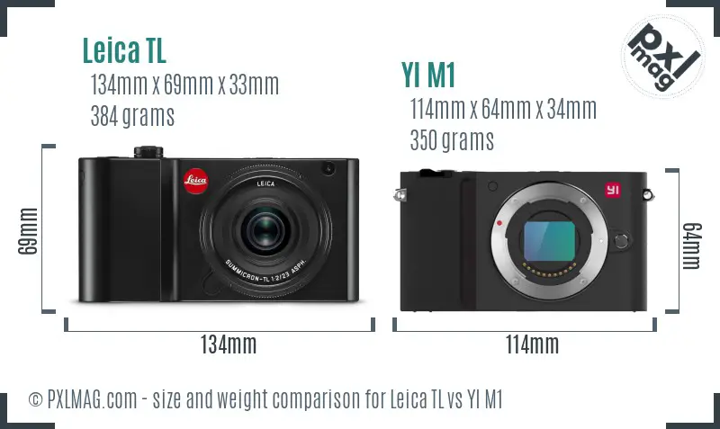 Leica TL vs YI M1 size comparison