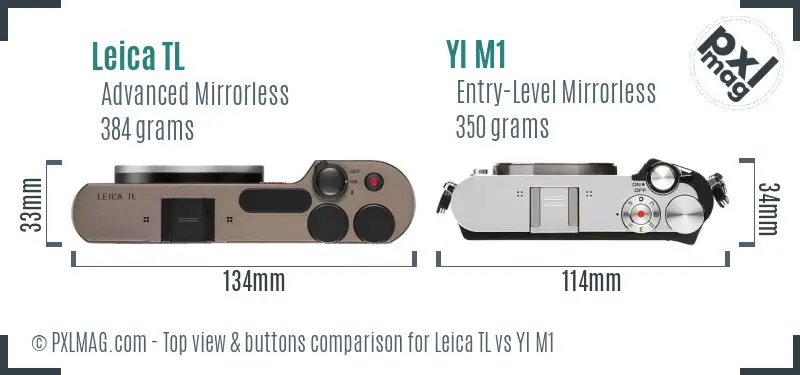 Leica TL vs YI M1 top view buttons comparison