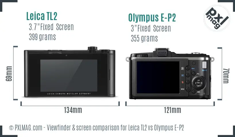 Leica TL2 vs Olympus E-P2 Screen and Viewfinder comparison