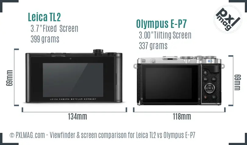 Leica TL2 vs Olympus E-P7 Screen and Viewfinder comparison