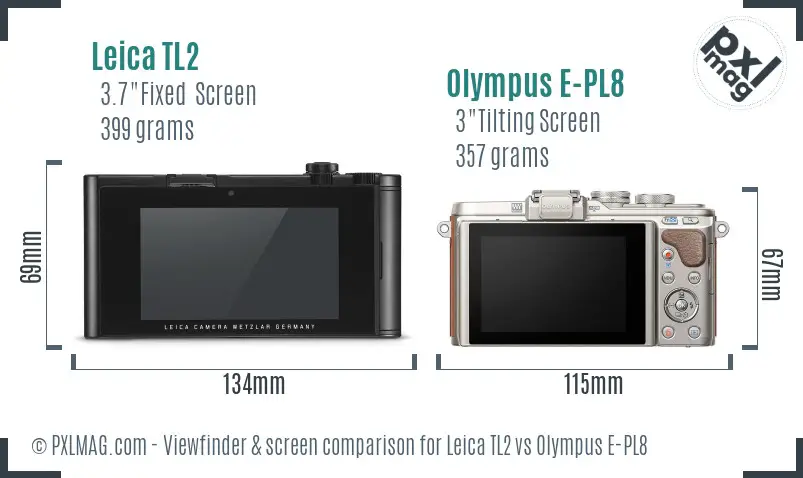 Leica TL2 vs Olympus E-PL8 Screen and Viewfinder comparison