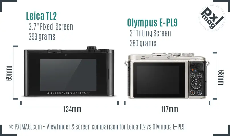 Leica TL2 vs Olympus E-PL9 Screen and Viewfinder comparison Leica TL2 vs Olympus E-PL9 Screen and Viewfinder comparison