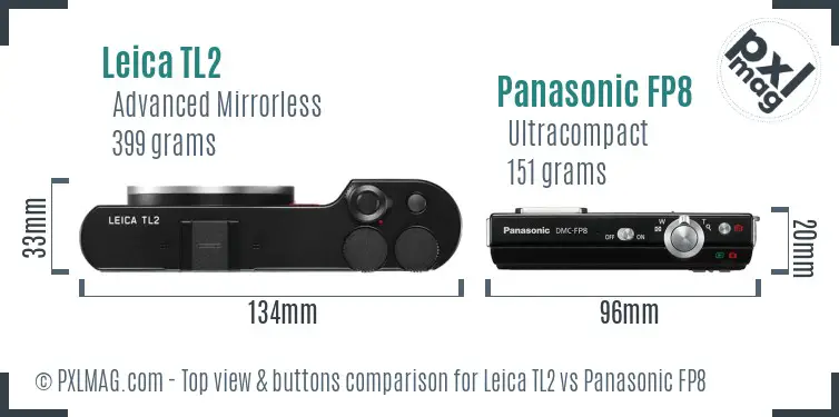 Leica TL2 vs Panasonic FP8 top view buttons comparison
