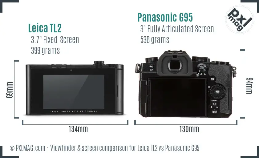 Leica TL2 vs Panasonic G95 Screen and Viewfinder comparison