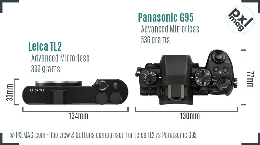 Leica TL2 vs Panasonic G95 top view buttons comparison