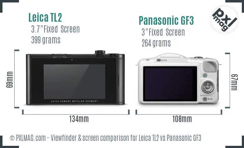 Leica TL2 vs Panasonic GF3 Screen and Viewfinder comparison