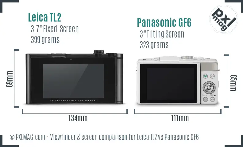 Leica TL2 vs Panasonic GF6 Screen and Viewfinder comparison