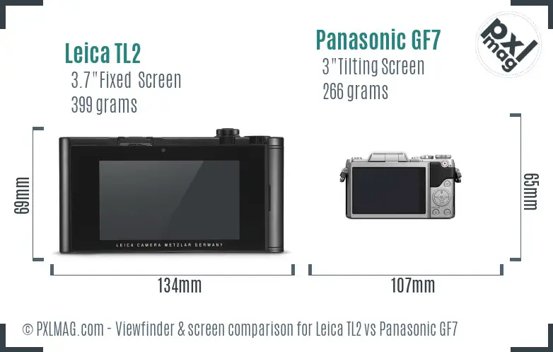 Leica TL2 vs Panasonic GF7 Screen and Viewfinder comparison Leica TL2 vs Panasonic GF7 Screen and Viewfinder comparison