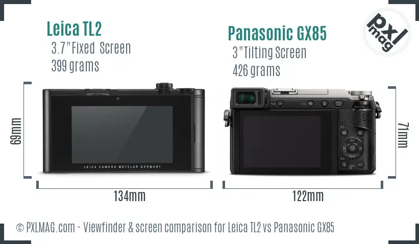 Leica TL2 vs Panasonic GX85 Screen and Viewfinder comparison