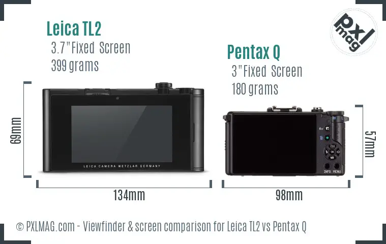 Leica TL2 vs Pentax Q Screen and Viewfinder comparison