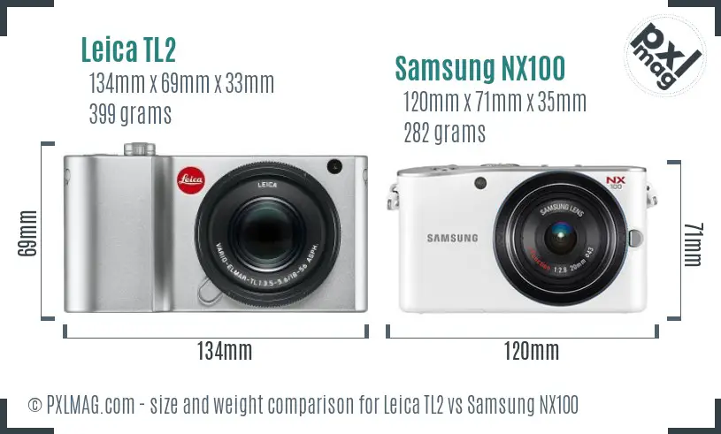 Leica TL2 vs Samsung NX100 size comparison