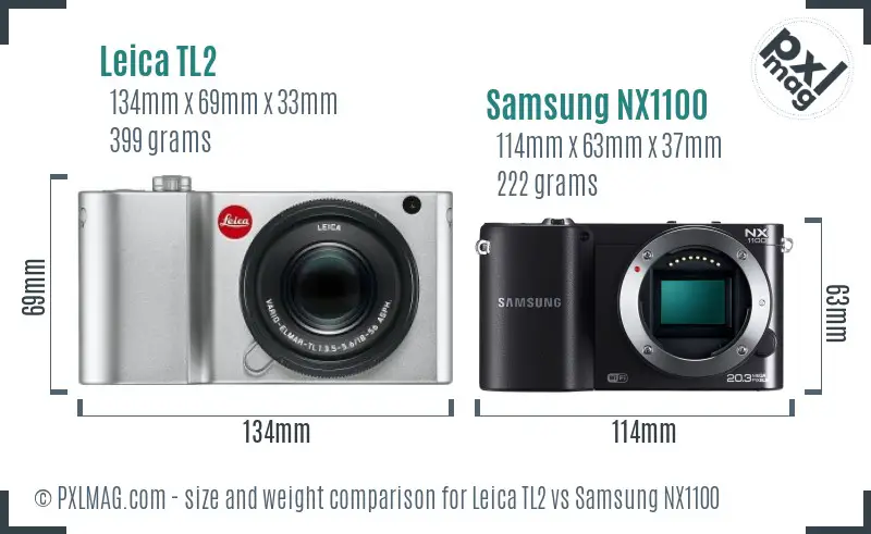 Leica TL2 vs Samsung NX1100 size comparison Leica TL2 vs Samsung NX1100 size comparison