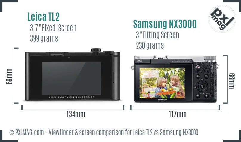 Leica TL2 vs Samsung NX3000 Screen and Viewfinder comparison