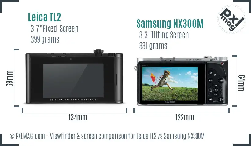 Leica TL2 vs Samsung NX300M Screen and Viewfinder comparison