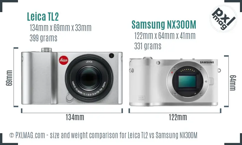 Leica TL2 vs Samsung NX300M size comparison