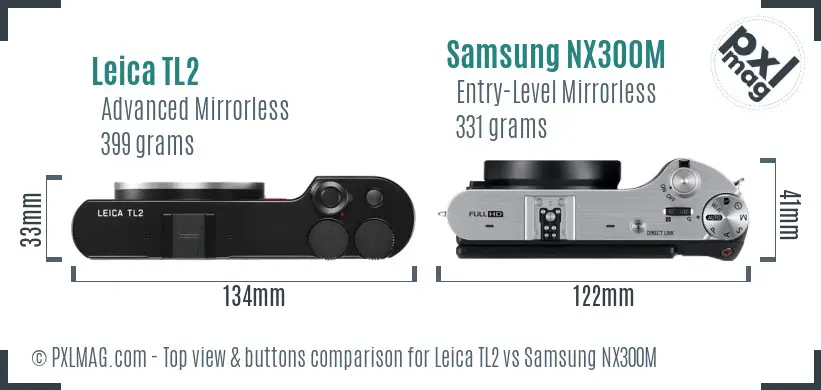 Leica TL2 vs Samsung NX300M top view buttons comparison