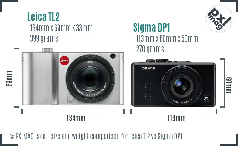 Leica TL2 vs Sigma DP1 size comparison