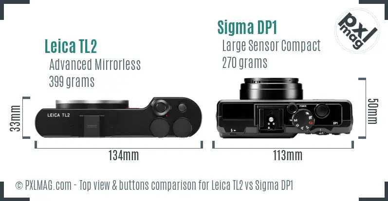 Leica TL2 vs Sigma DP1 top view buttons comparison