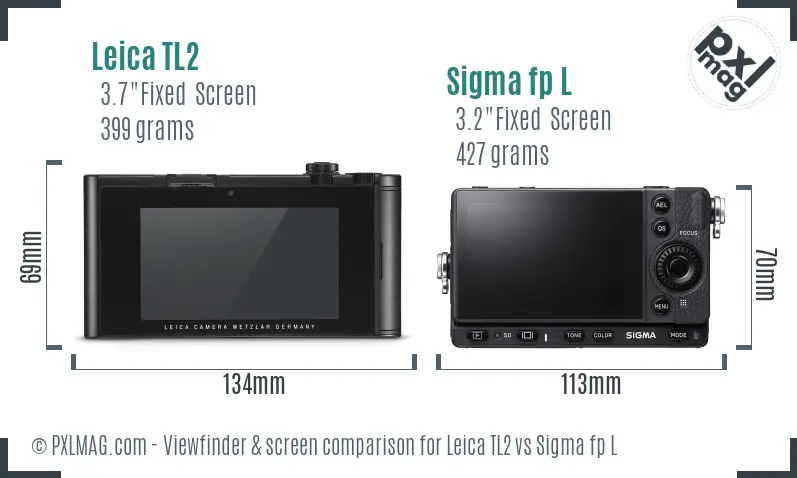 Leica TL2 vs Sigma fp L Screen and Viewfinder comparison