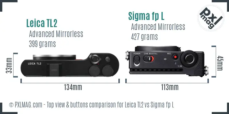 Leica TL2 vs Sigma fp L top view buttons comparison