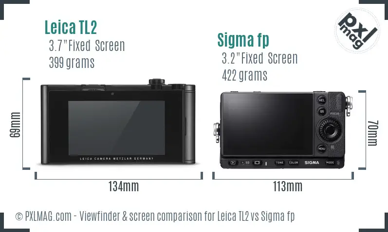 Leica TL2 vs Sigma fp Screen and Viewfinder comparison