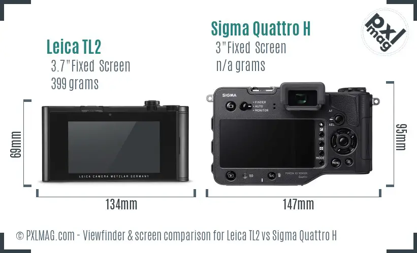Leica TL2 vs Sigma Quattro H Screen and Viewfinder comparison