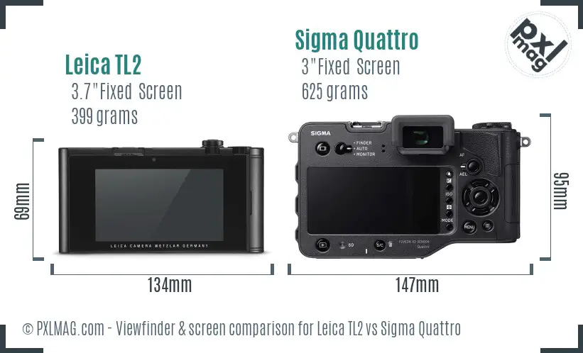 Leica TL2 vs Sigma Quattro Screen and Viewfinder comparison