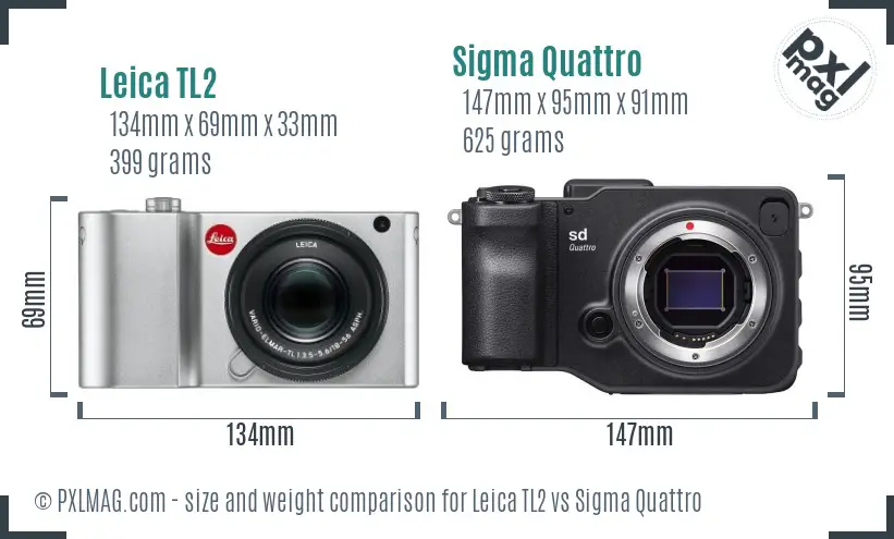 Leica TL2 vs Sigma Quattro size comparison
