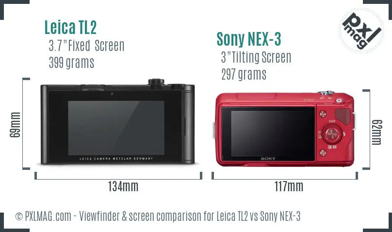 Leica TL2 vs Sony NEX-3 Screen and Viewfinder comparison