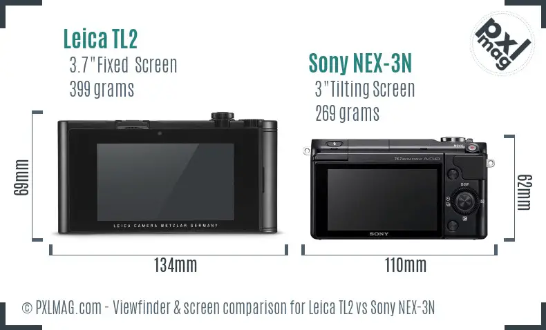 Leica TL2 vs Sony NEX-3N Screen and Viewfinder comparison