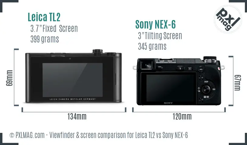 Leica TL2 vs Sony NEX-6 Screen and Viewfinder comparison Leica TL2 vs Sony NEX-6 Screen and Viewfinder comparison