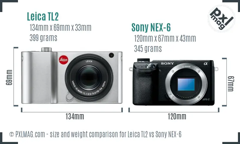 Leica TL2 vs Sony NEX-6 size comparison Leica TL2 vs Sony NEX-6 size comparison