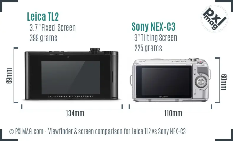 Leica TL2 vs Sony NEX-C3 Screen and Viewfinder comparison