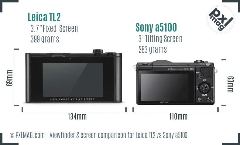 Leica TL2 vs Sony a5100 Screen and Viewfinder comparison