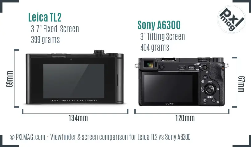 Leica TL2 vs Sony A6300 Screen and Viewfinder comparison