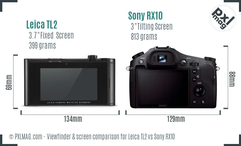 Leica TL2 vs Sony RX10 Screen and Viewfinder comparison