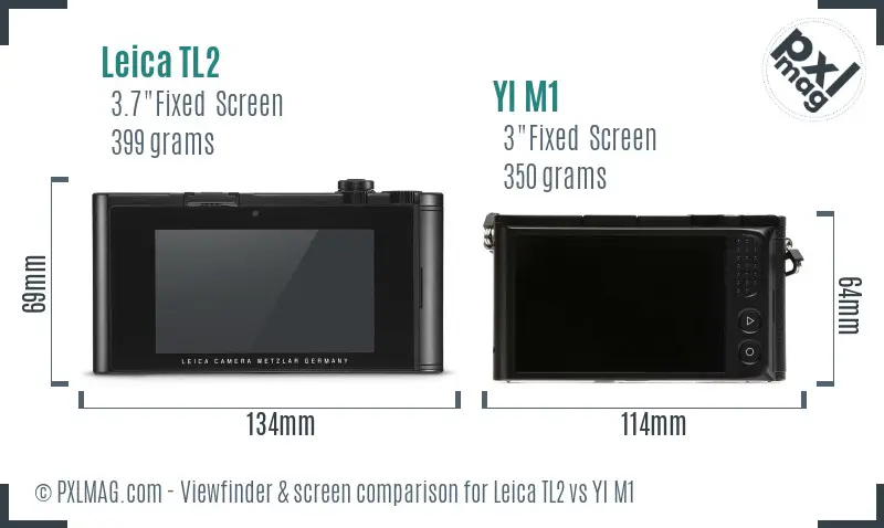 Leica TL2 vs YI M1 Screen and Viewfinder comparison