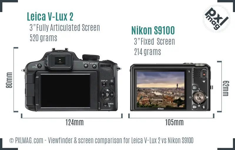 Leica V-Lux 2 vs Nikon S9100 Screen and Viewfinder comparison Leica V-Lux 2 vs Nikon S9100 Screen and Viewfinder comparison
