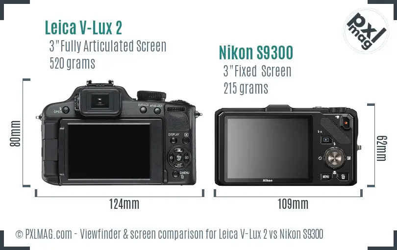 Leica V-Lux 2 vs Nikon S9300 Screen and Viewfinder comparison Leica V-Lux 2 vs Nikon S9300 Screen and Viewfinder comparison
