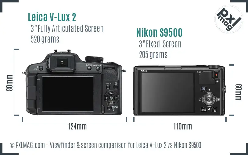 Leica V-Lux 2 vs Nikon S9500 Screen and Viewfinder comparison Leica V-Lux 2 vs Nikon S9500 Screen and Viewfinder comparison