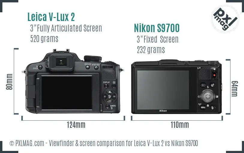Leica V-Lux 2 vs Nikon S9700 Screen and Viewfinder comparison Leica V-Lux 2 vs Nikon S9700 Screen and Viewfinder comparison