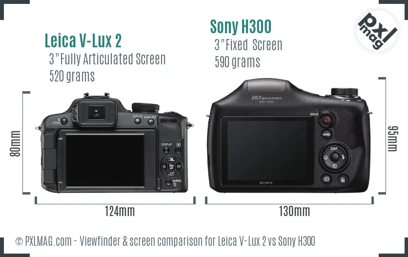 Leica V-Lux 2 vs Sony H300 Screen and Viewfinder comparison Leica V-Lux 2 vs Sony H300 Screen and Viewfinder comparison