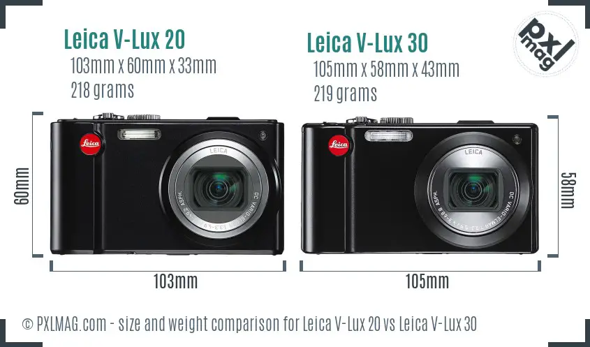 Leica V-Lux 20 vs Leica V-Lux 30 size comparison