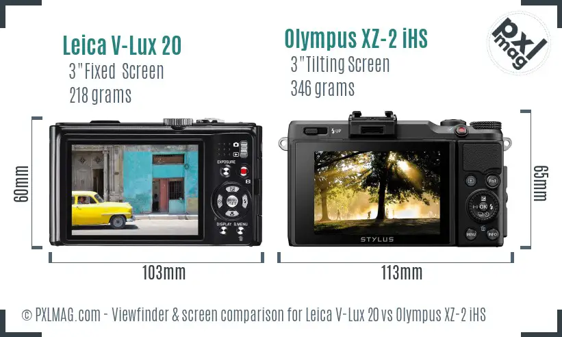 Leica V-Lux 20 vs Olympus XZ-2 iHS Screen and Viewfinder comparison Leica V-Lux 20 vs Olympus XZ-2 iHS Screen and Viewfinder comparison