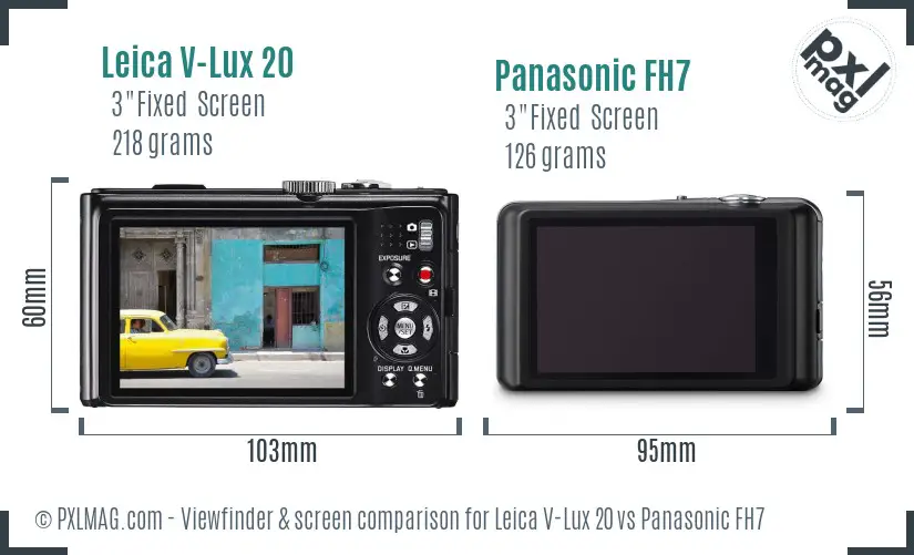 Leica V-Lux 20 vs Panasonic FH7 Screen and Viewfinder comparison
