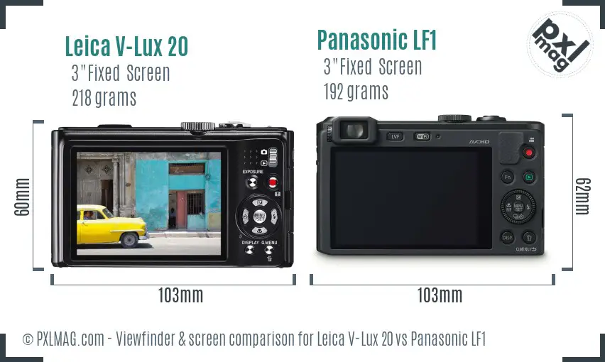 Leica V-Lux 20 vs Panasonic LF1 Screen and Viewfinder comparison