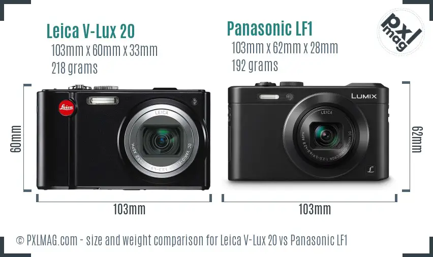 Leica V-Lux 20 vs Panasonic LF1 size comparison