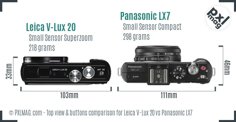 Top view design and control layout comparison