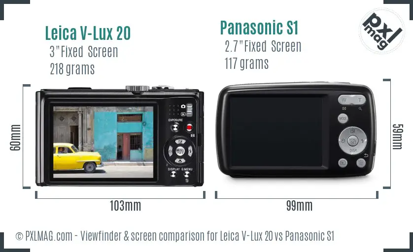 Leica V-Lux 20 vs Panasonic S1 Screen and Viewfinder comparison