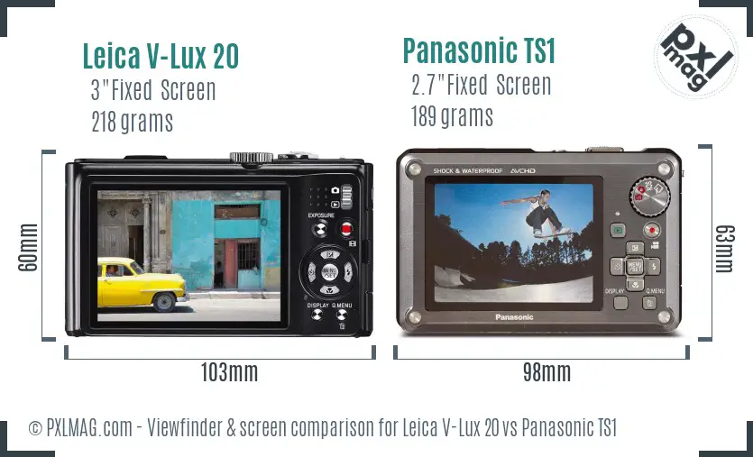 Leica V-Lux 20 vs Panasonic TS1 Screen and Viewfinder comparison Leica V-Lux 20 vs Panasonic TS1 Screen and Viewfinder comparison